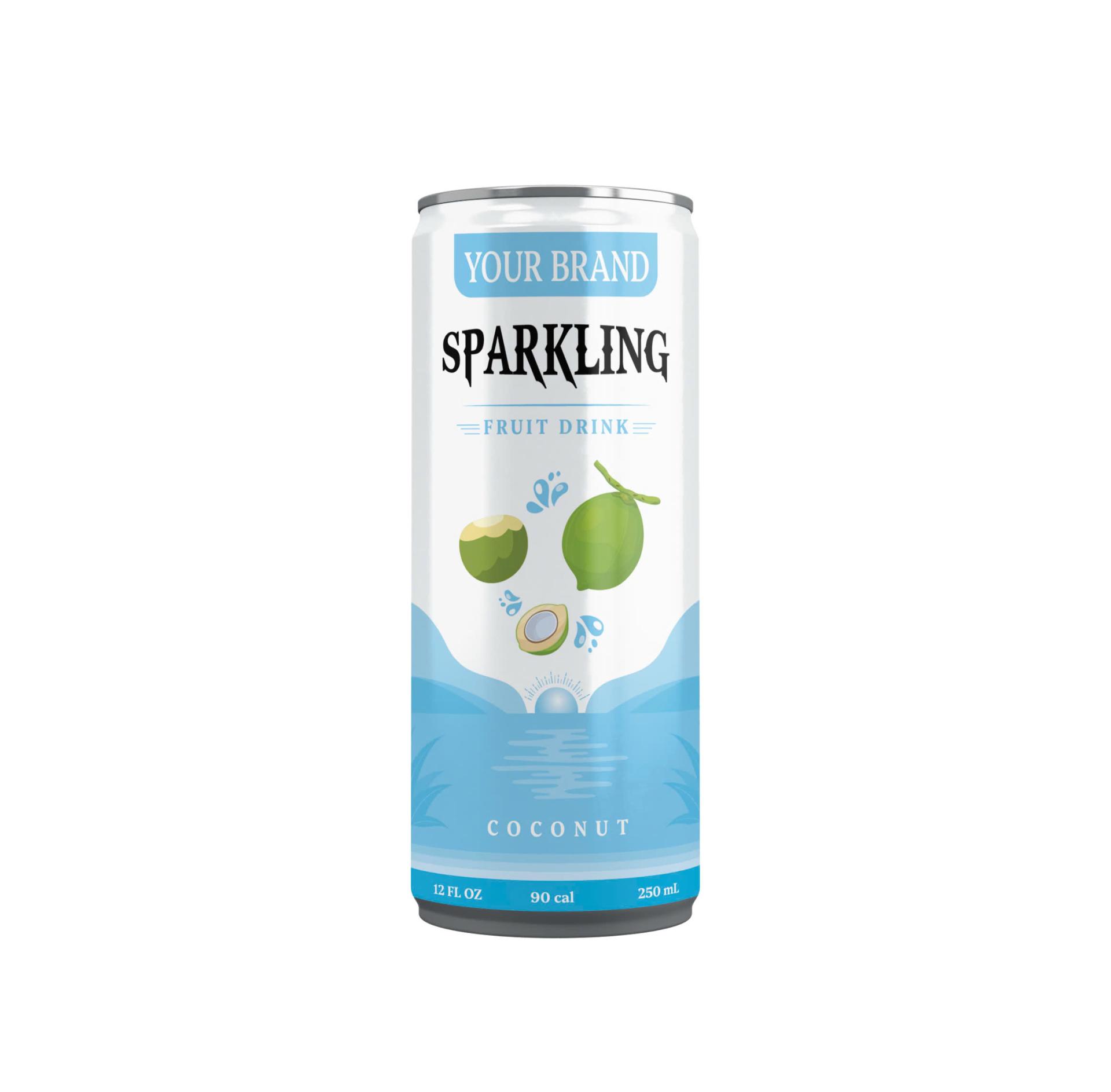 Sparkling Fruit Drink 250ml Can Private Label Coconut