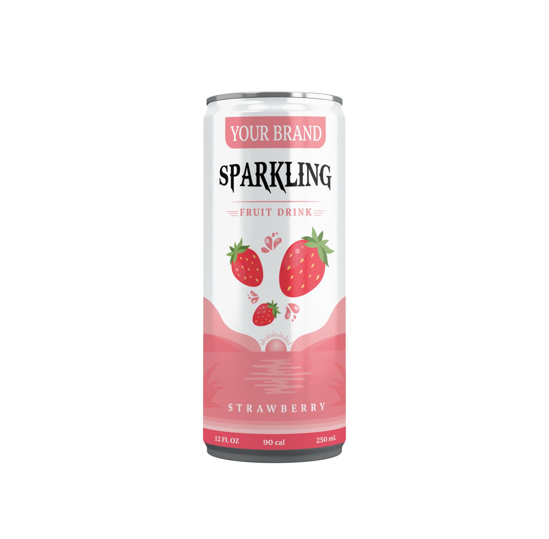 Sparkling Fruit Drink 250ml Can Private Label Strawberry Flavor