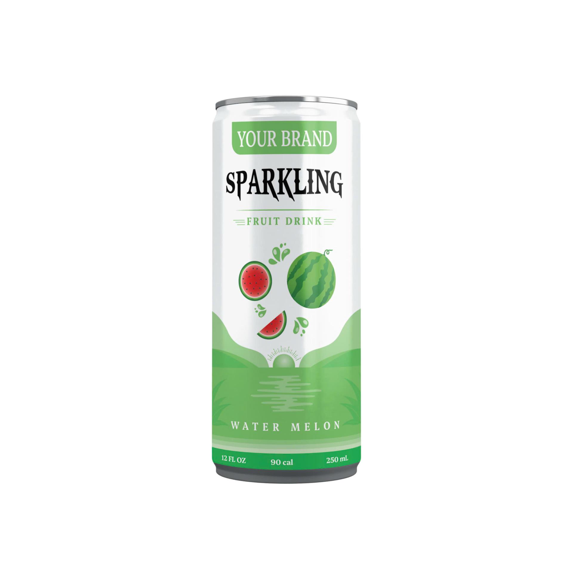 Sparkling Fruit Drink 250ml Can Private Label Watermelon