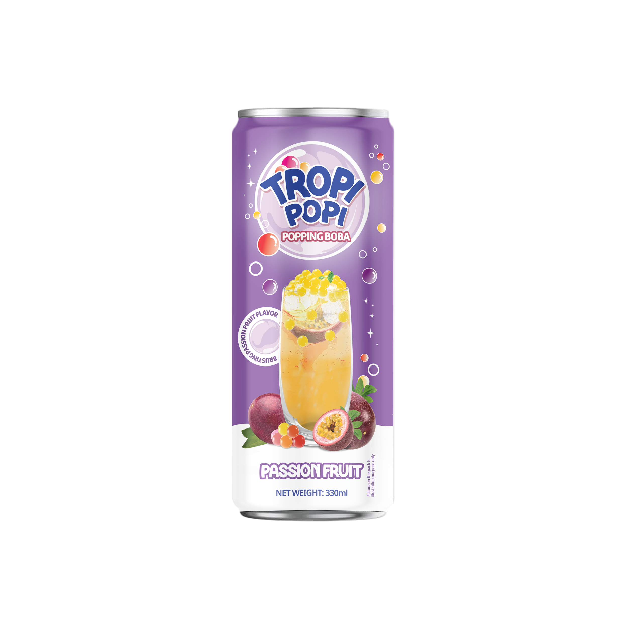 Tropi Popi Popping Boba Juice Drink Passion Fruit Flavor