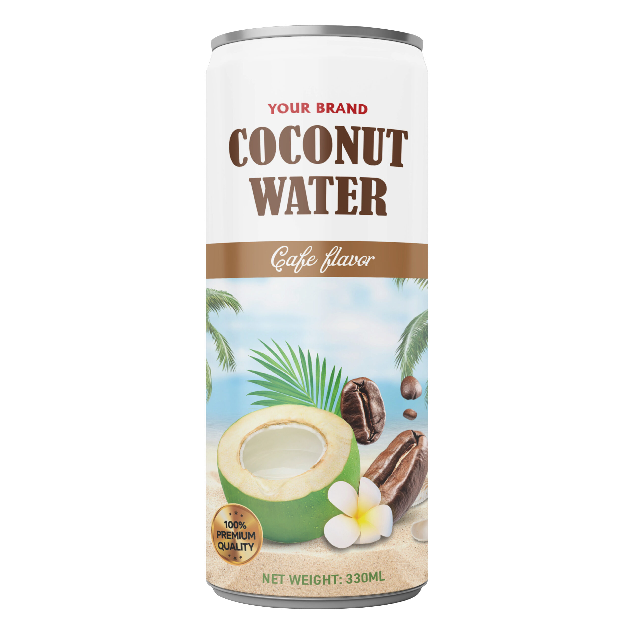 Coconut Water Cafe 330ml Sleek Can Private Label