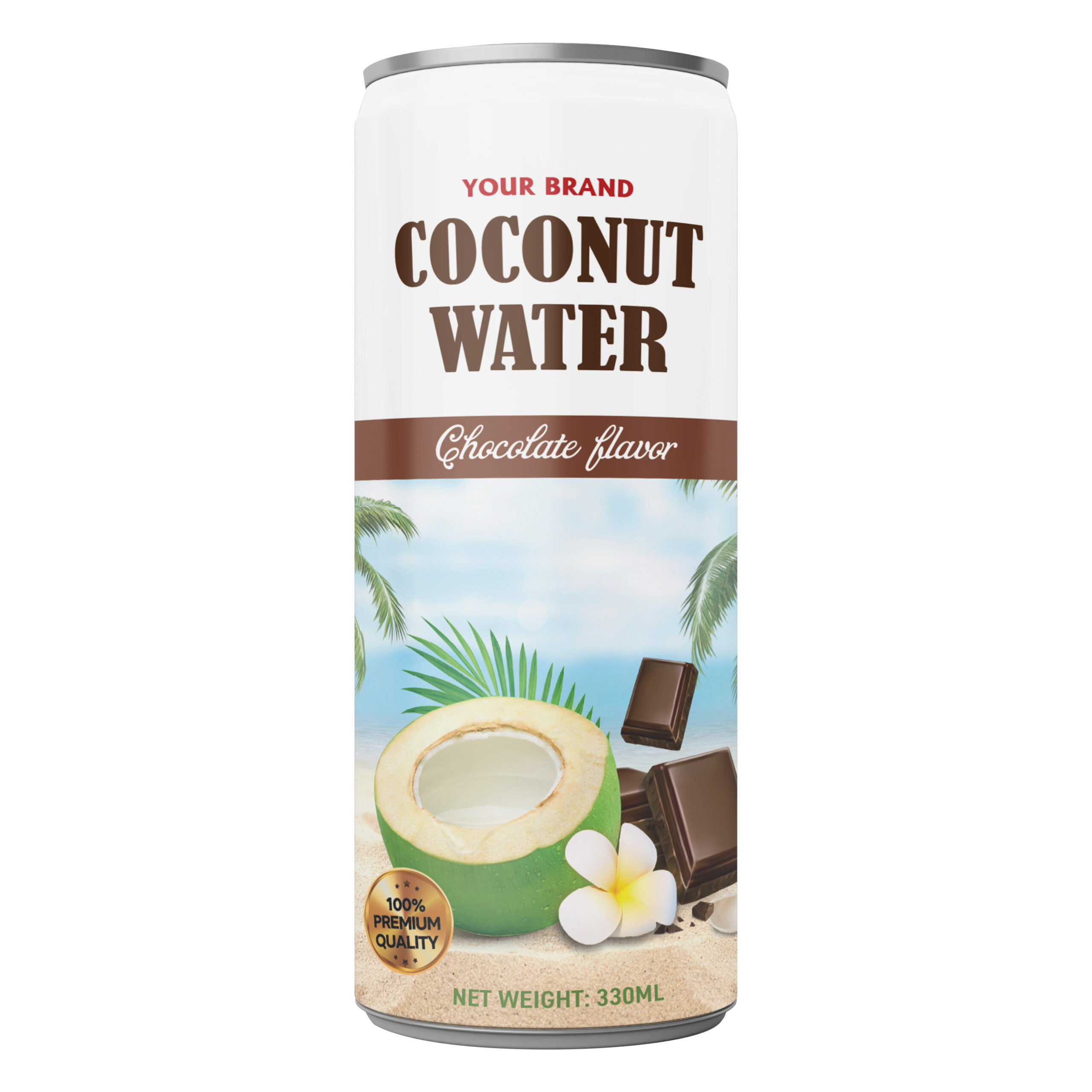 Coconut Water Chocolate 330ml Sleek Can Private Label