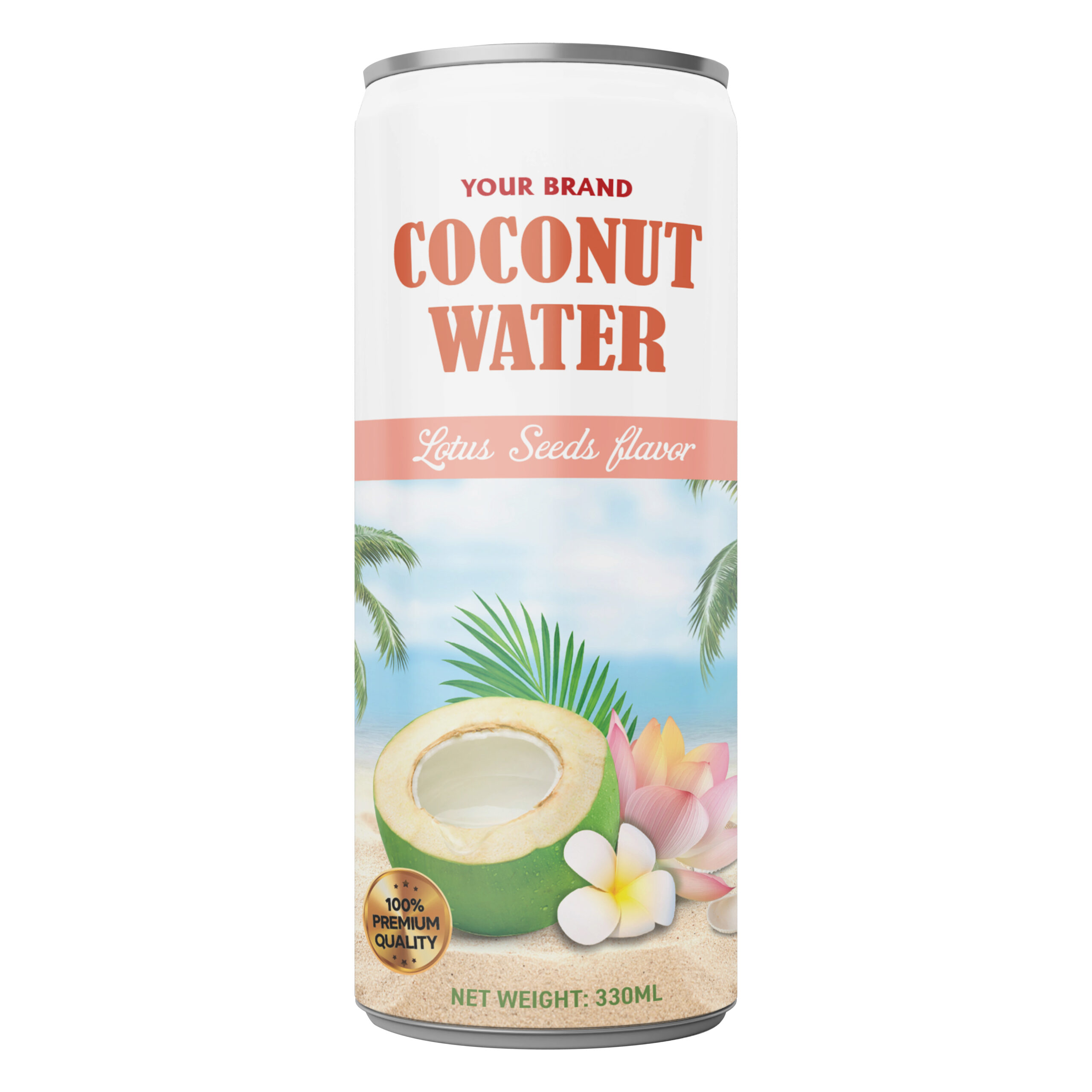 Coconut Water Lotus Seed 330ml Sleek Can Private Label