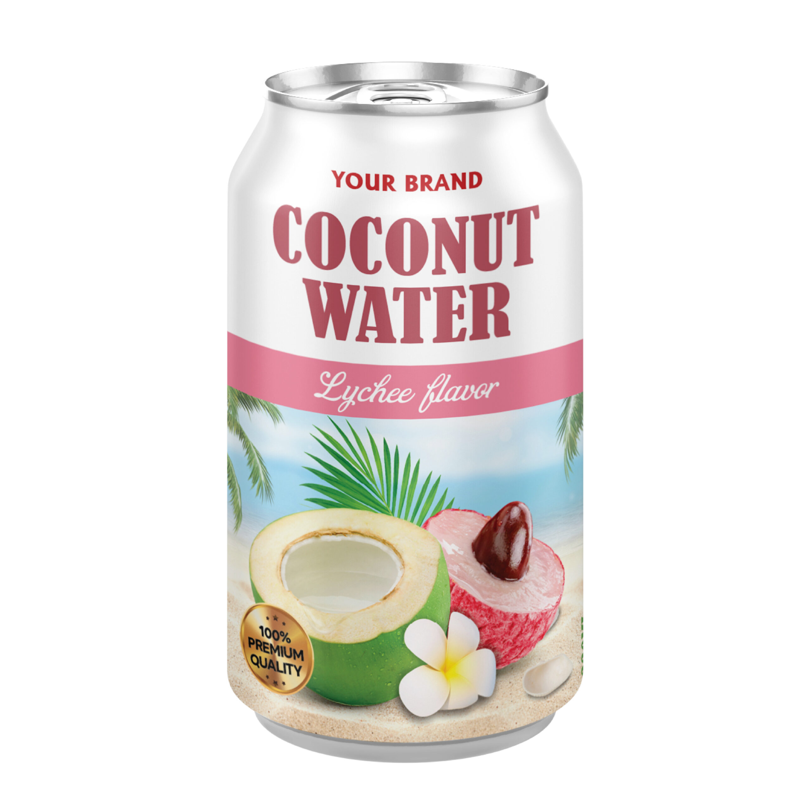 Coconut Water Lychee 330ml Can Private Label