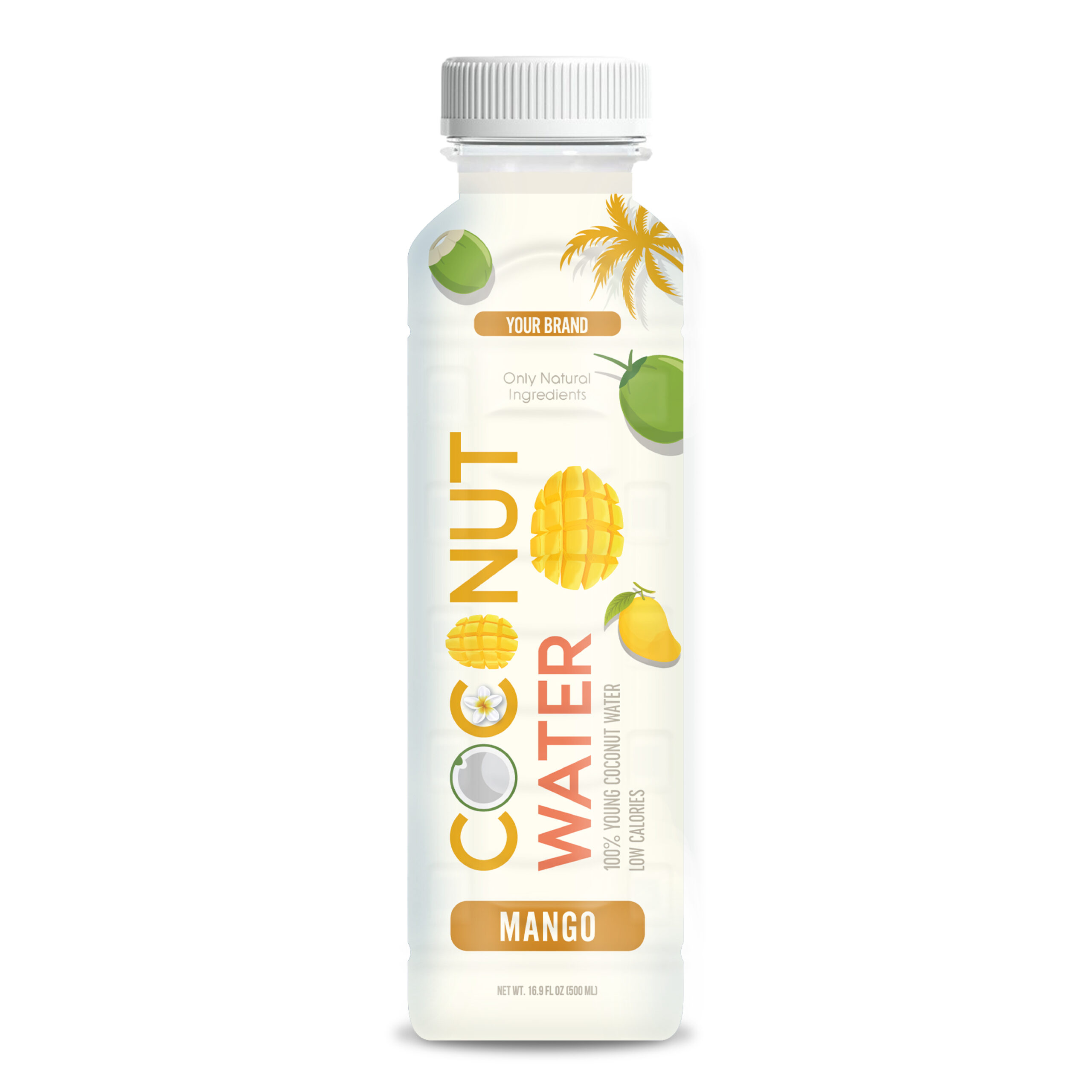 Coconut Water Mango 500ml PET Bottle 38 Private Label
