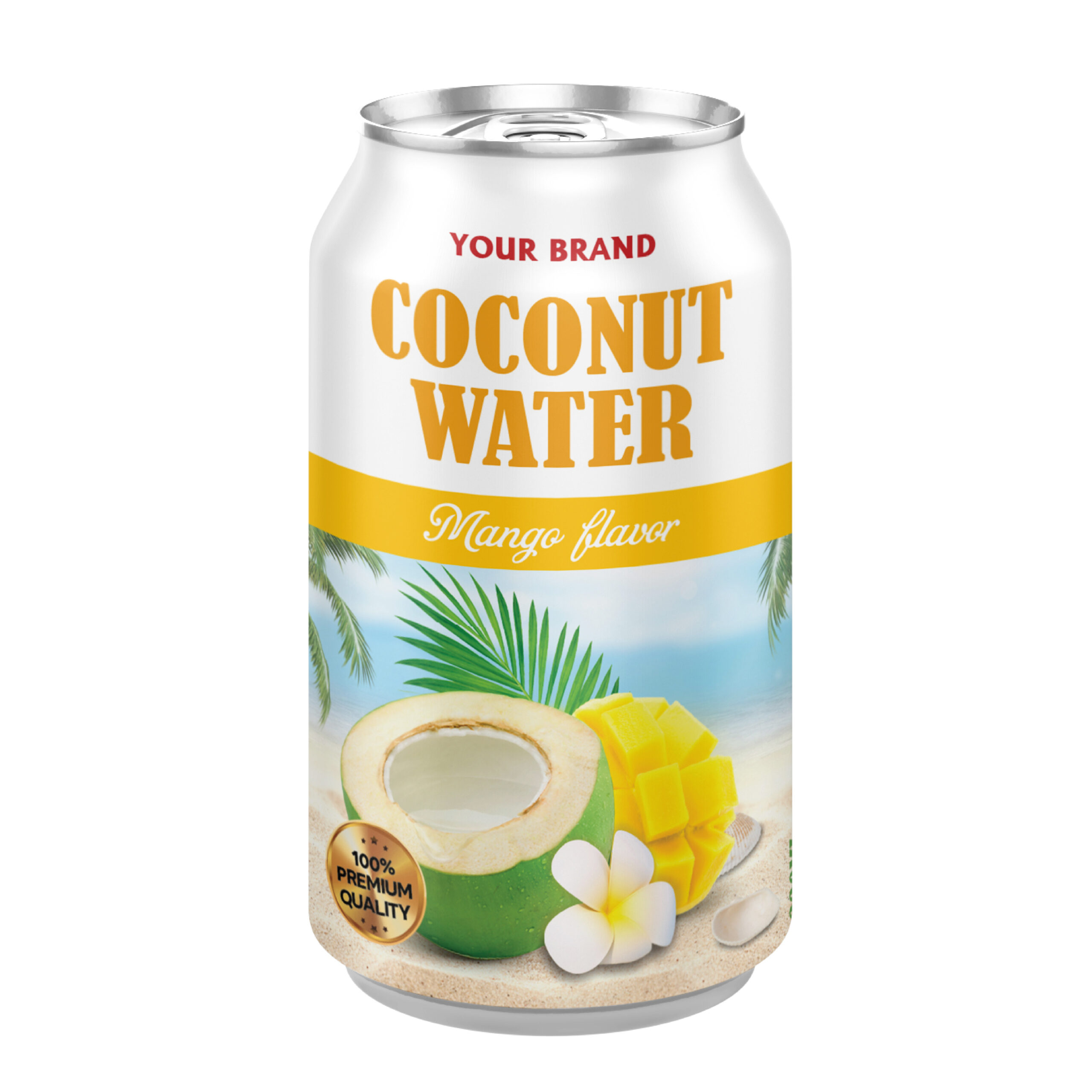 Coconut Water Mango 330ml Can Private Label