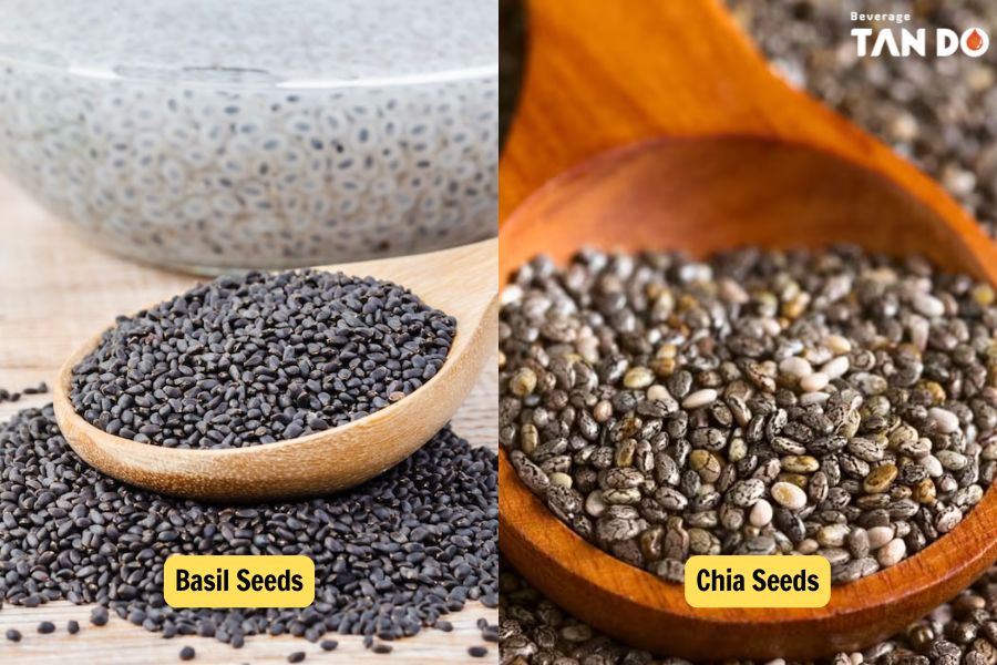 Appearance of Chia Seeds and Basil Seeds