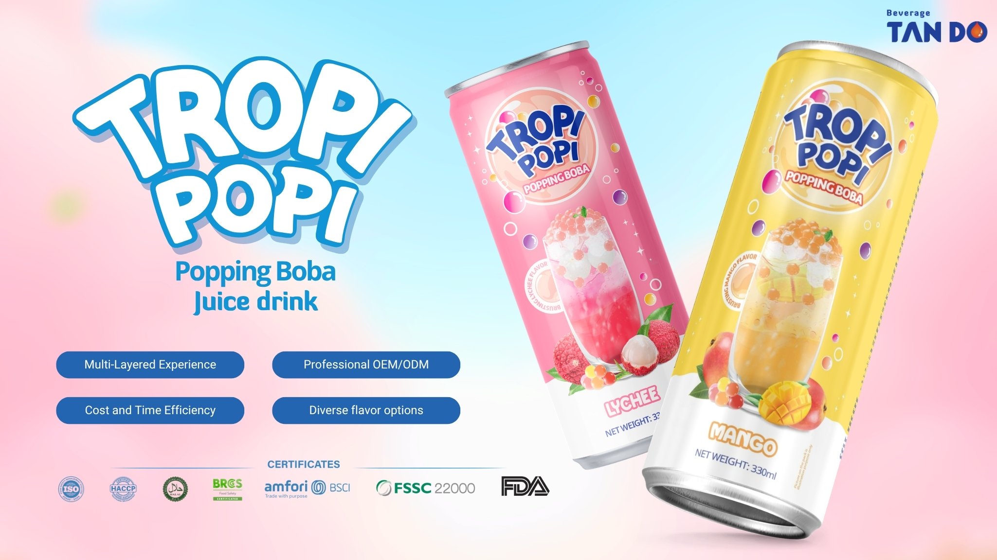 Tropi Popi Popping Boba Drink: A Burst of Tropical Delight