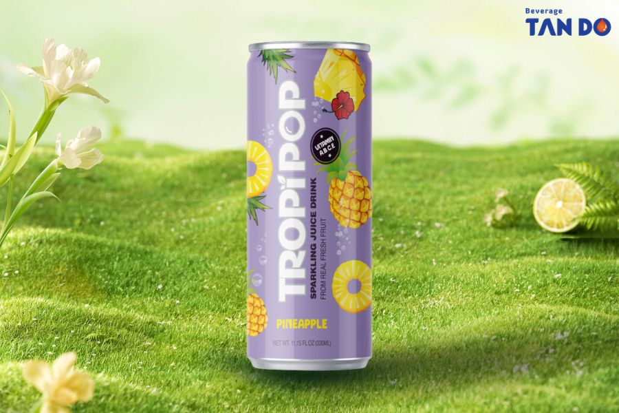 TROPIPOP Pineapple Sparkling Juice Drink 
